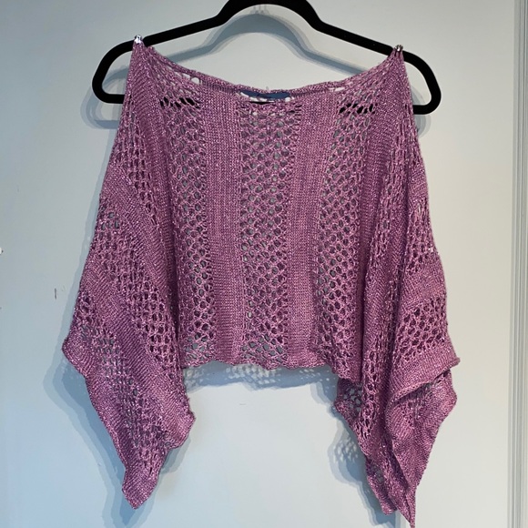 Vintage Marciano Purple and Diamonds Knit Poncho - Picture 11 of 17